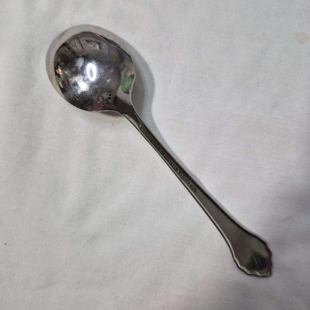 Sugar Spoon Oneida Wm A Rogers Deluxe Stainless Spoon Summer Mist Autumn Glow